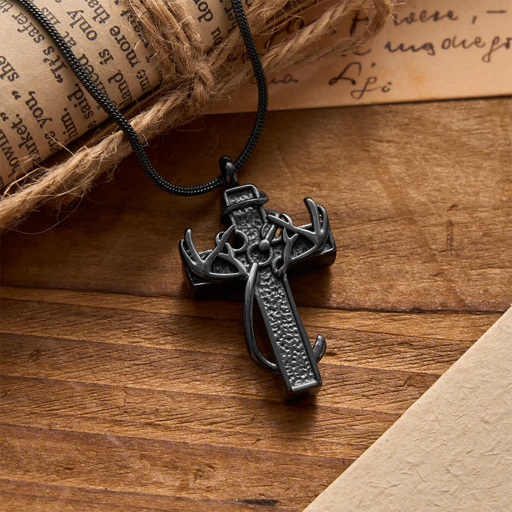 Hunting & Fishing Cross Pendant Necklace: Outdoor Faith & Spiritual Devotion
