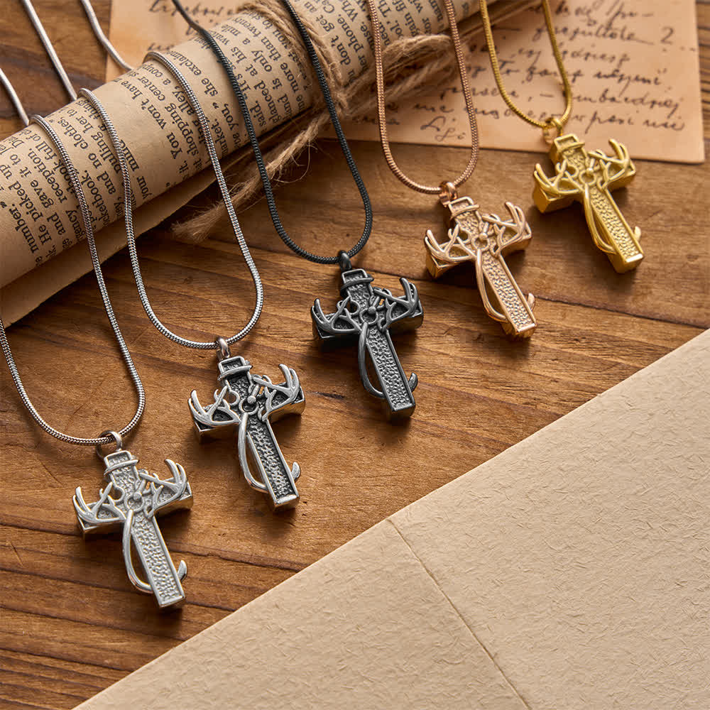 Hunting & Fishing Cross Pendant Necklace: Outdoor Faith & Spiritual Devotion