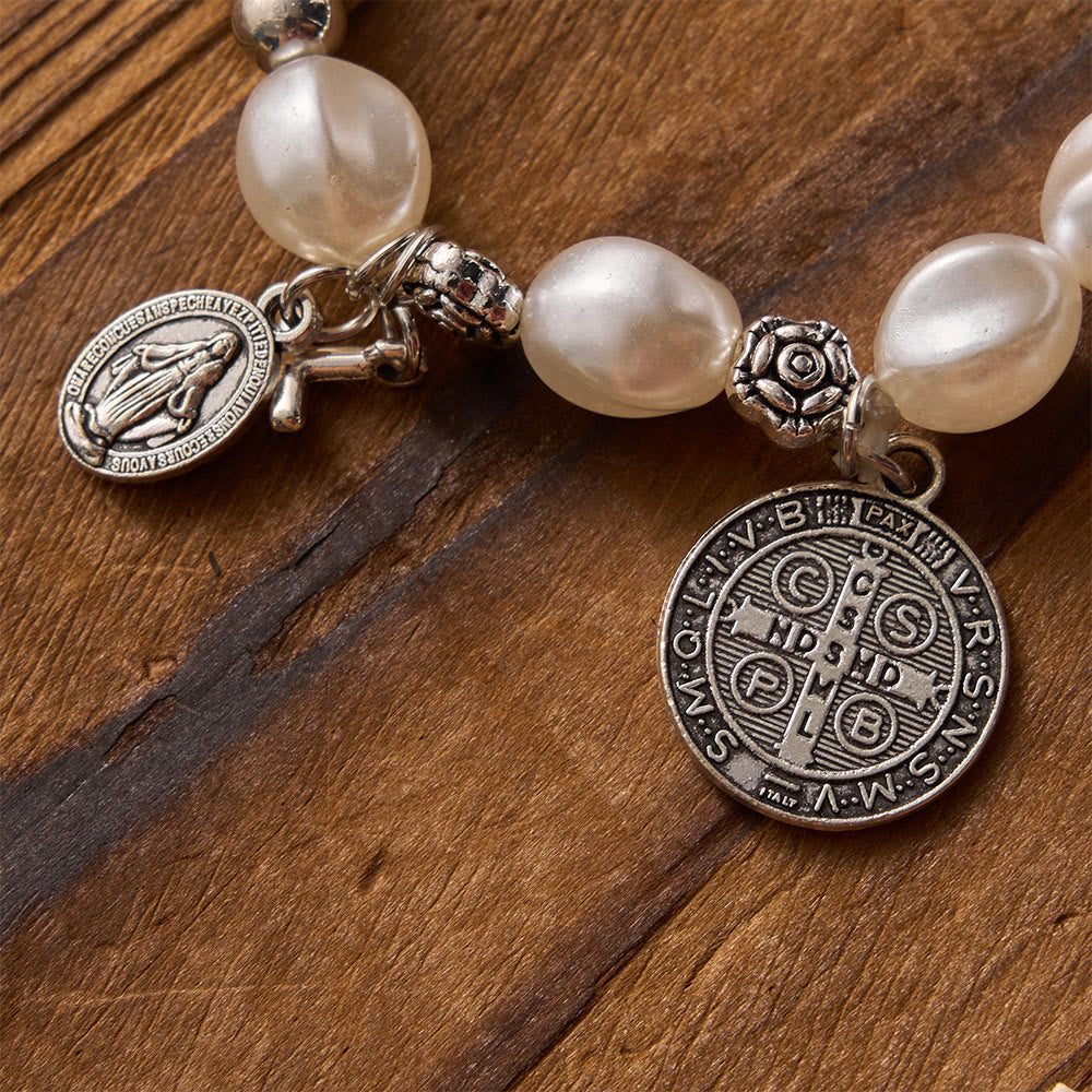Our Lady Miraculous Medal St. Benedict Bracelet