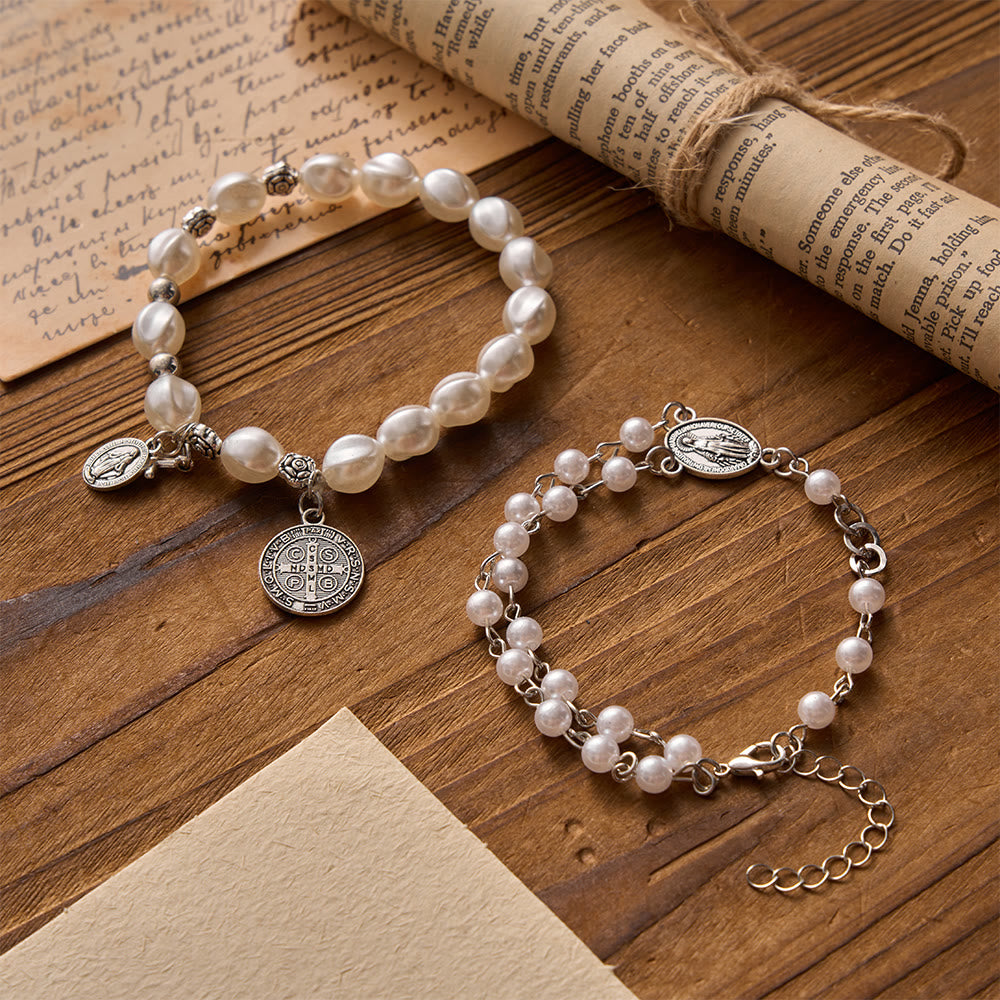 Our Lady Miraculous Medal St. Benedict Bracelet