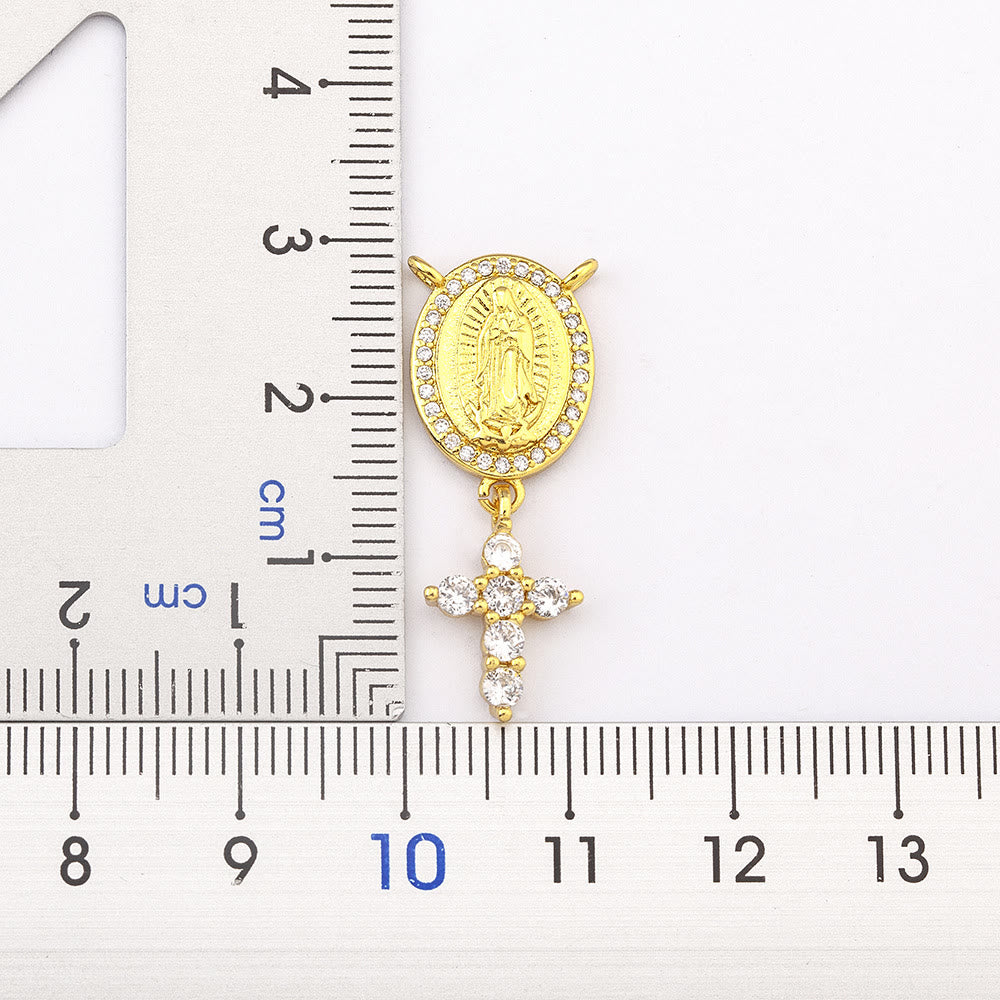 Our Lady & Cross Pendant Necklace: Divine Devotion & Timeless Elegance
