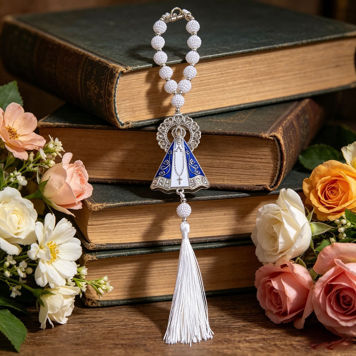 Beaded Our Lady of Aparecida Tassel Car Hanging: A Symbol of Gentle Heavenly Protection & Journey Blessings