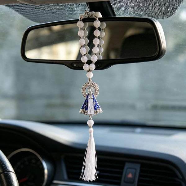 Beaded Our Lady of Aparecida Tassel Car Hanging: A Symbol of Gentle Heavenly Protection & Journey Blessings