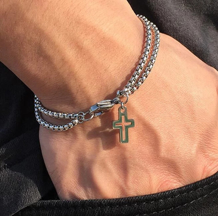Minimalist Cross Charm Bracelet: A Timeless Emblem of Sacred Devotion and Everlasting Hope
