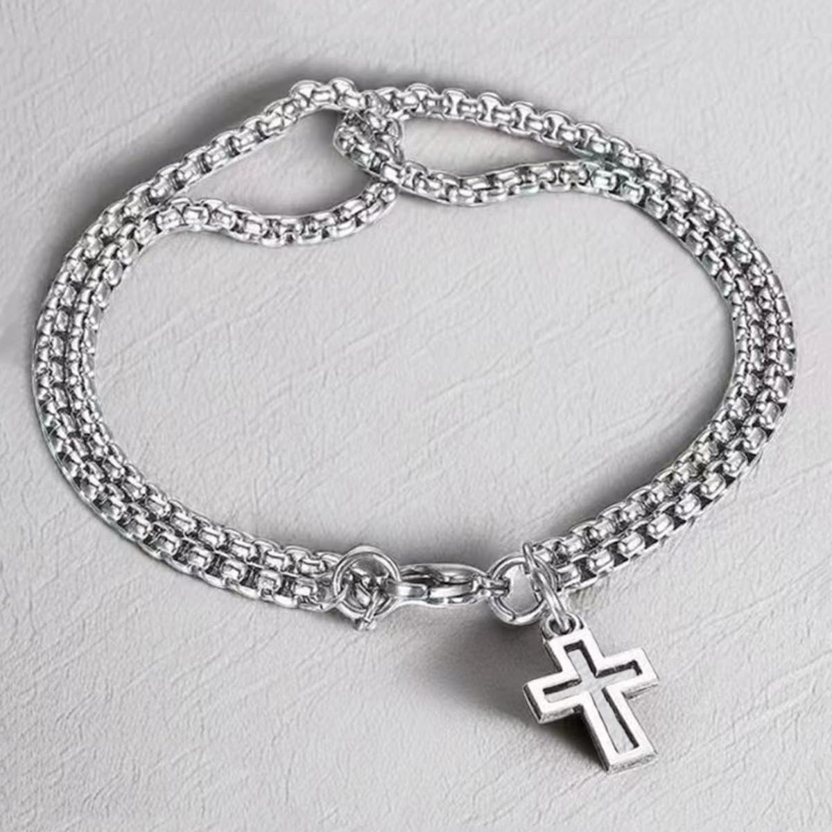 Minimalist Cross Charm Bracelet: A Timeless Emblem of Sacred Devotion and Everlasting Hope