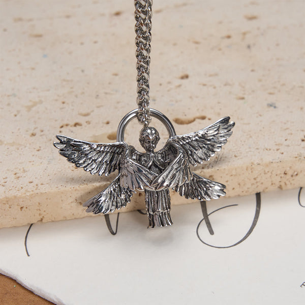 Six-Winged Seraph Angel Pendant Necklace: Timeless Emblem of Gentle Heavenly Guardianship