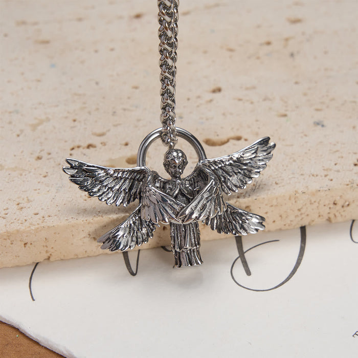 Six-Winged Seraph Angel Pendant Necklace: Timeless Emblem of Gentle Heavenly Guardianship