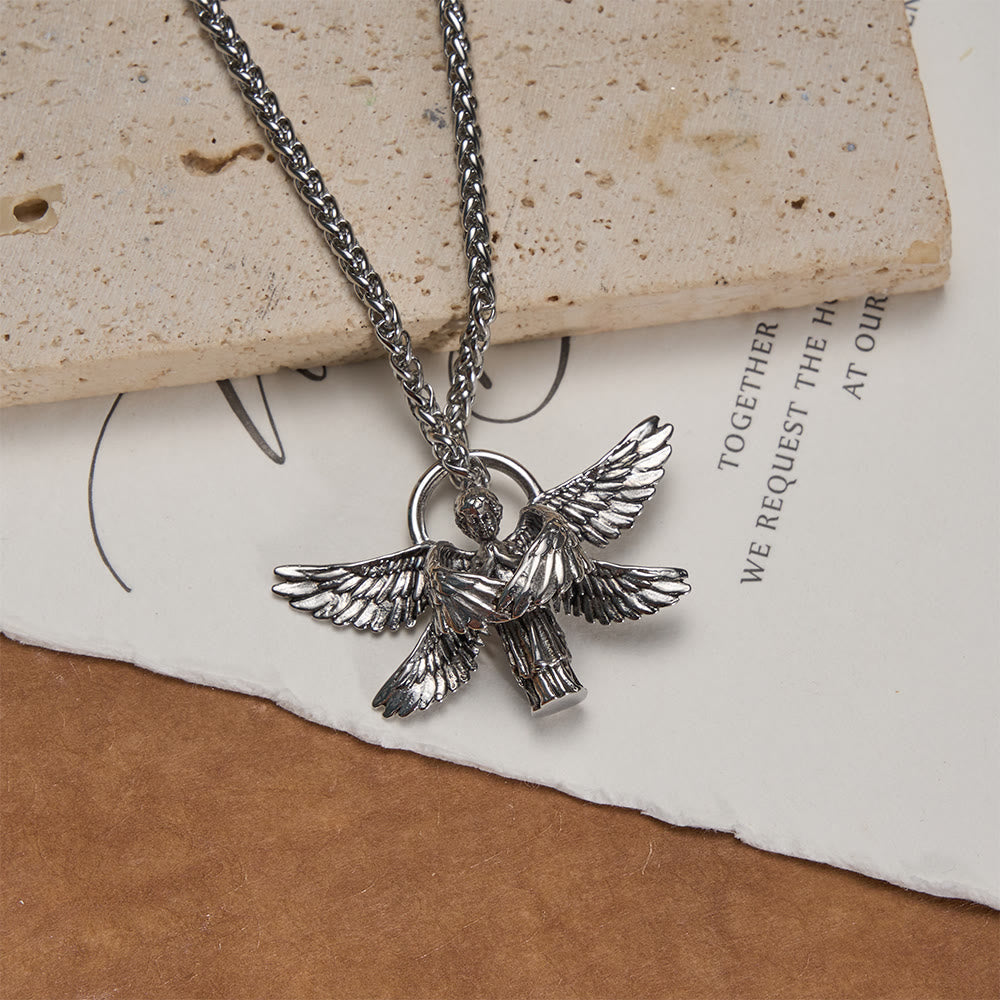Six-Winged Seraph Angel Pendant Necklace: Timeless Emblem of Gentle Heavenly Guardianship