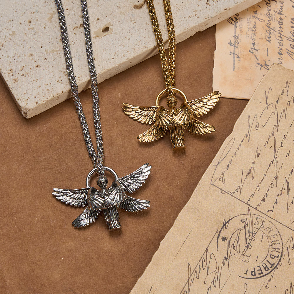Six-Winged Seraph Angel Pendant Necklace: Timeless Emblem of Gentle Heavenly Guardianship