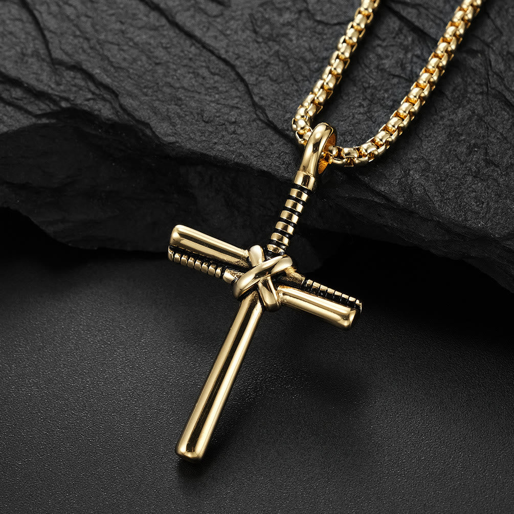 Minimal Wrapped Cross Pendant Necklace: Timeless Emblem of Gentle Heavenly Peace