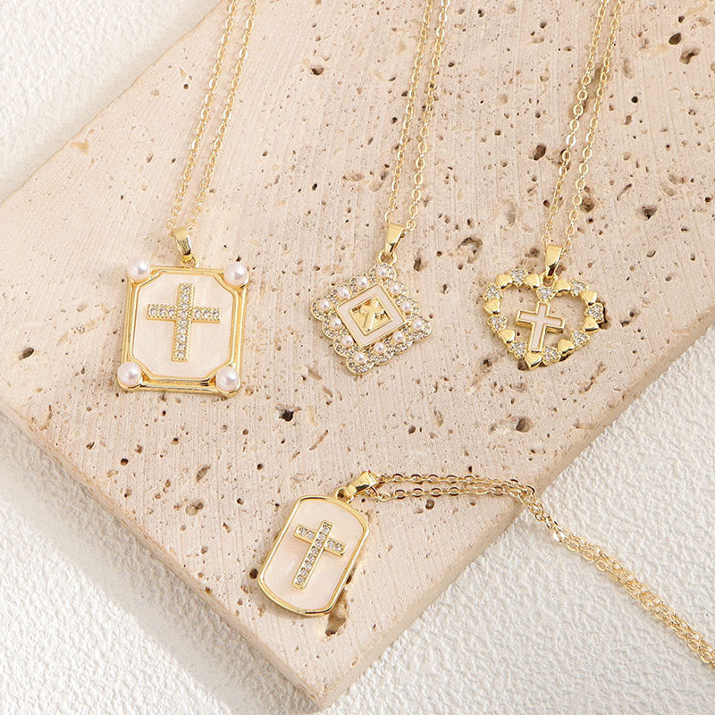 Minimal Multi-Style Cross Pendant Necklace: Timeless Emblem of Quiet Daily Prayer Blessing