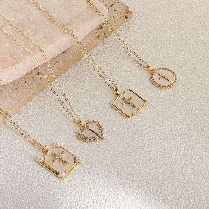 Minimal Multi-Style Cross Pendant Necklace: Timeless Emblem of Quiet Daily Prayer Blessing