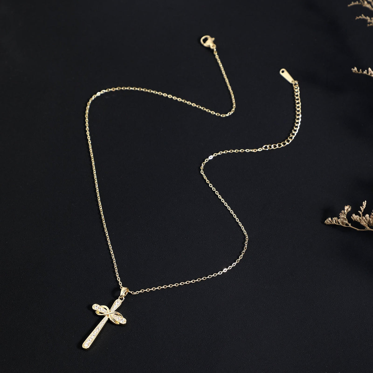 Full Pave Infinity Symbol Cross Necklace: Timeless Emblem of Gentle Heavenly Peace