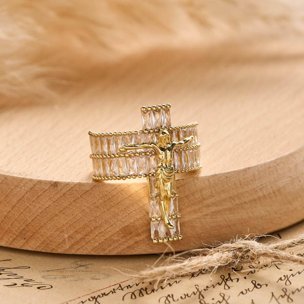 Compact Sculpted Crucifix Ring: Timeless Emblem of Unshakable Sacred Faith