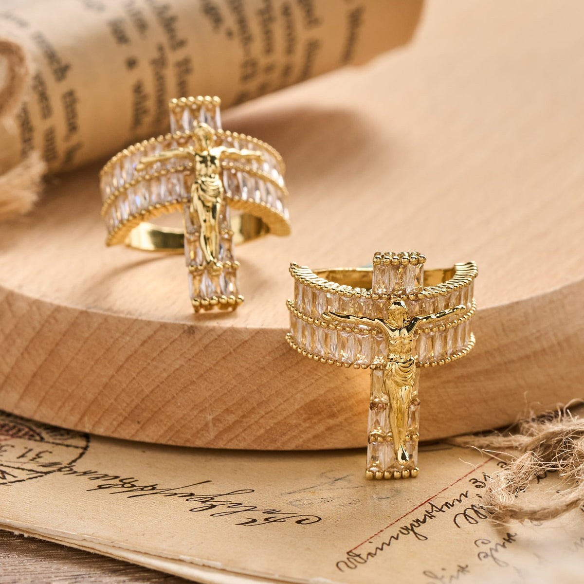 Compact Sculpted Crucifix Ring: Timeless Emblem of Unshakable Sacred Faith