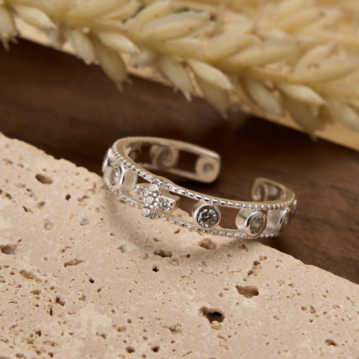 Sterling Silver Hollow Cross Open Adjustable Ring: Timeless Emblem of Unshakable Sacred Faith