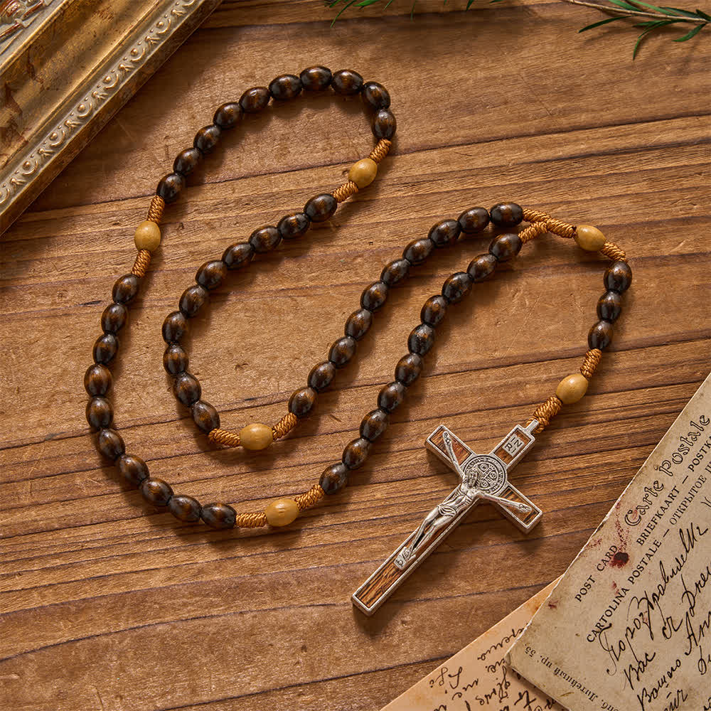 Earthy Textured Natural Wood Bead Knotted Rosary: For Private Silent Meditation