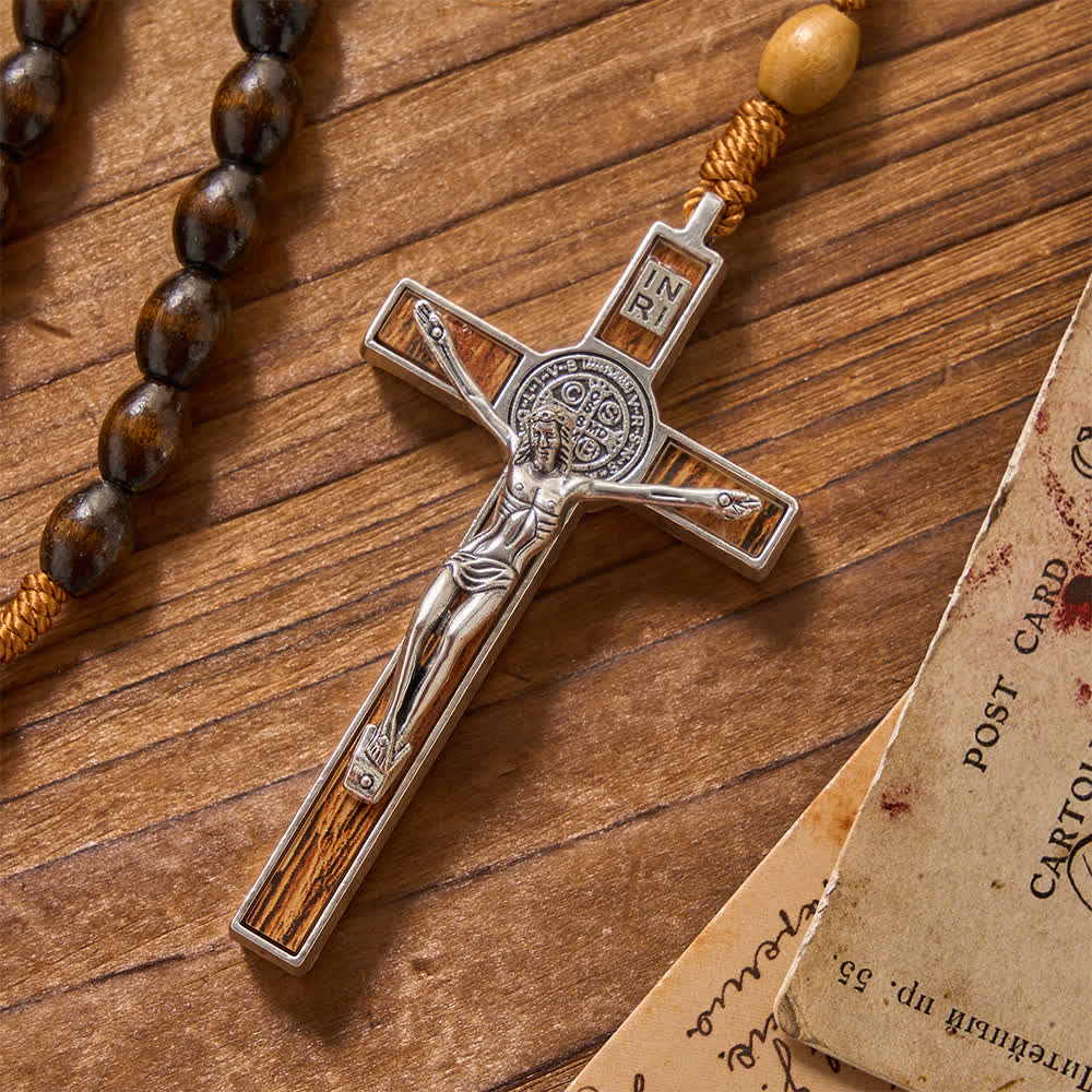 Earthy Textured Natural Wood Bead Knotted Rosary: For Private Silent Meditation