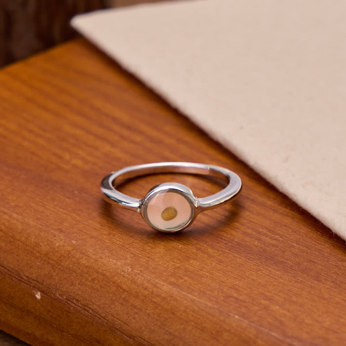 Minimal Polished Mustard Seed Bezel Set Slim Ring: Emblem of Unwavering Heavenly Faith