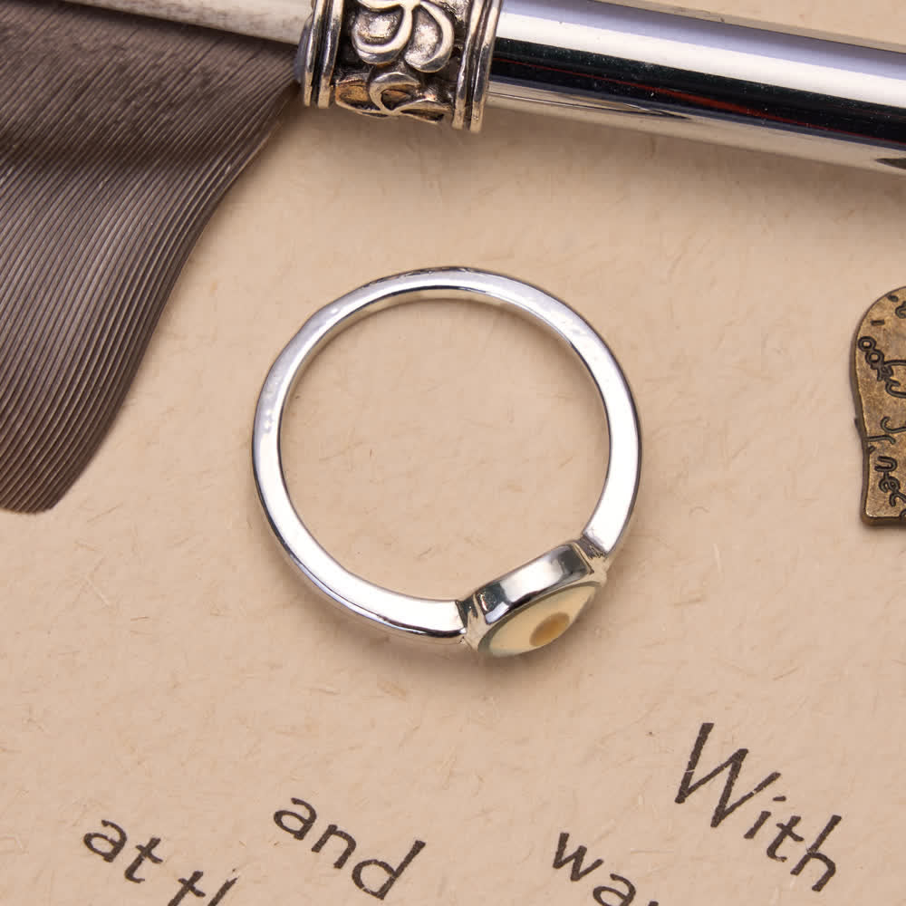 Minimal Polished Mustard Seed Bezel Set Slim Ring: Emblem of Unwavering Heavenly Faith