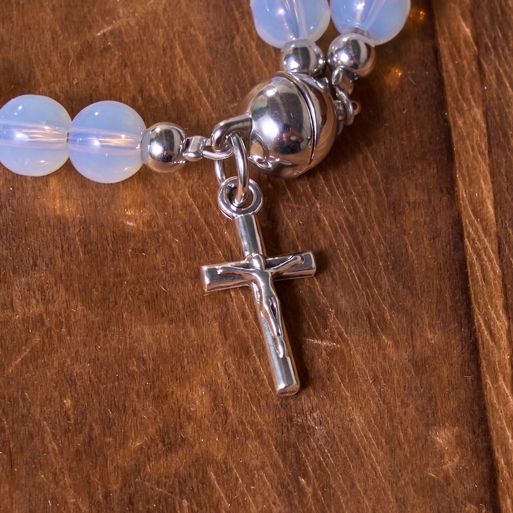 Versatile Layerable Bead Rosary Bracelet: Emblem of Warm Celestial Blessing