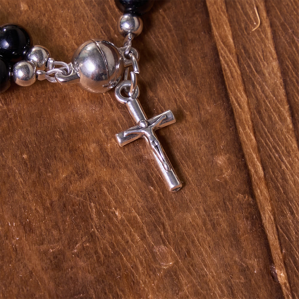 Versatile Layerable Bead Rosary Bracelet: Emblem of Warm Celestial Blessing