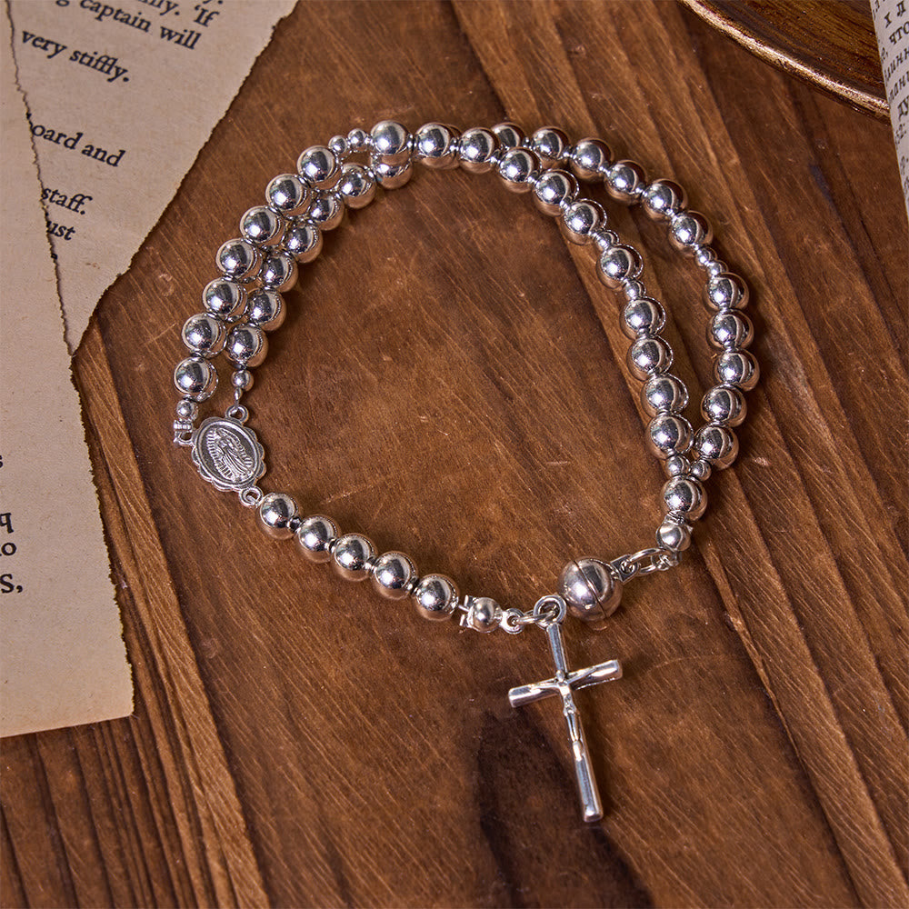 Versatile Layerable Bead Rosary Bracelet: Emblem of Warm Celestial Blessing
