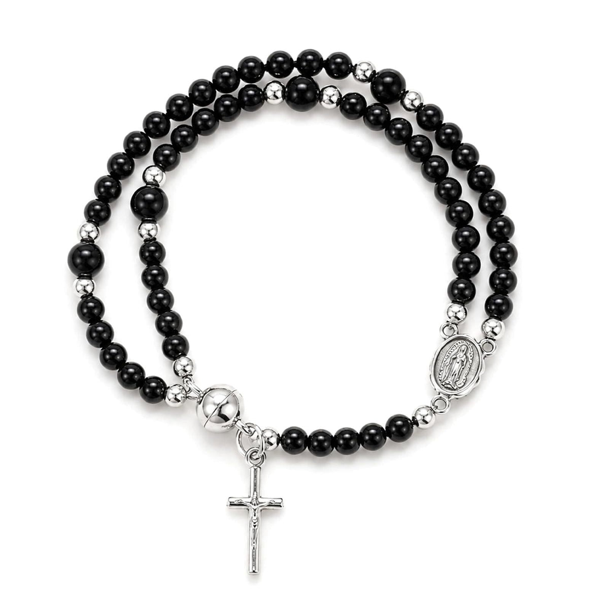 Versatile Layerable Bead Rosary Bracelet: Emblem of Warm Celestial Blessing