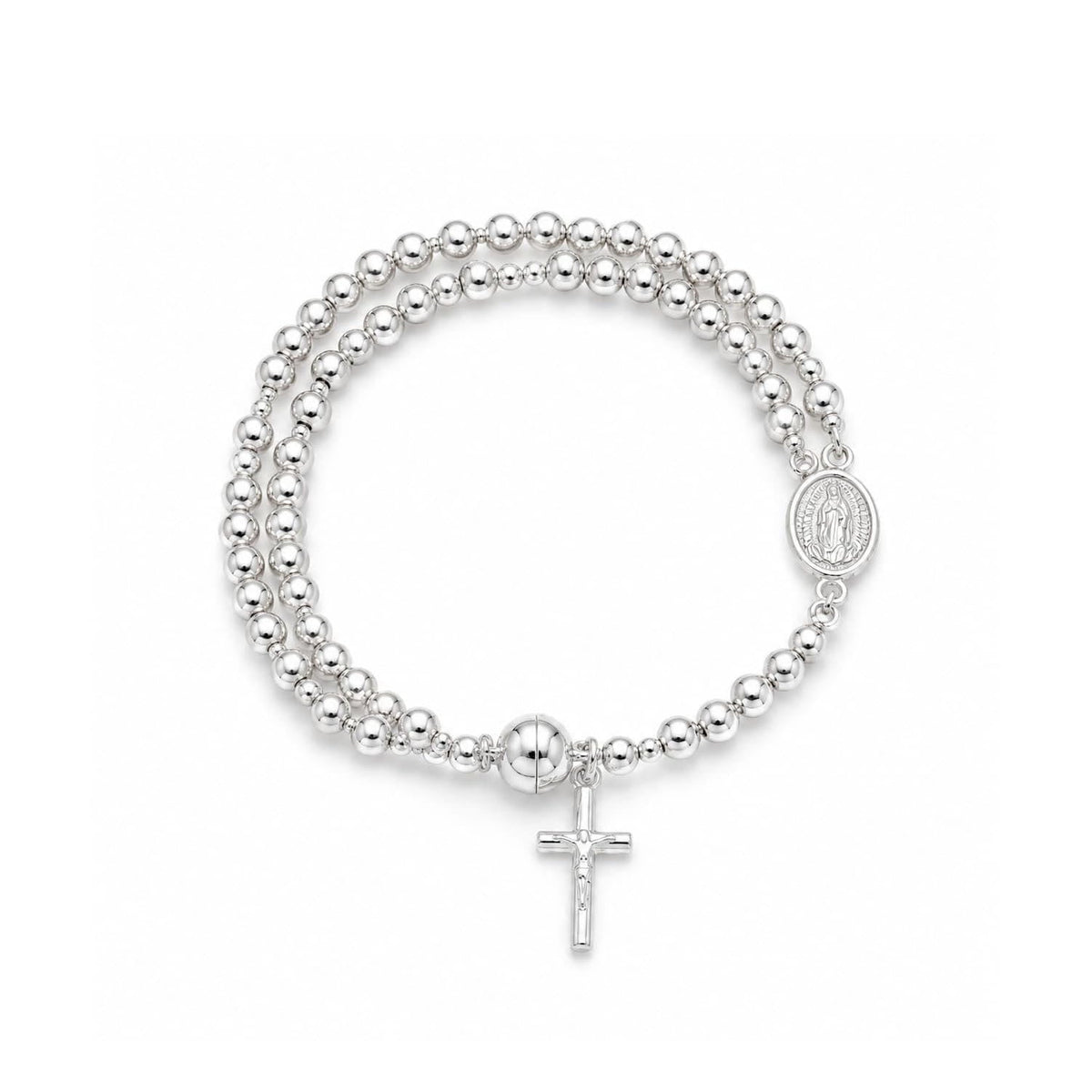 Versatile Layerable Bead Rosary Bracelet: Emblem of Warm Celestial Blessing