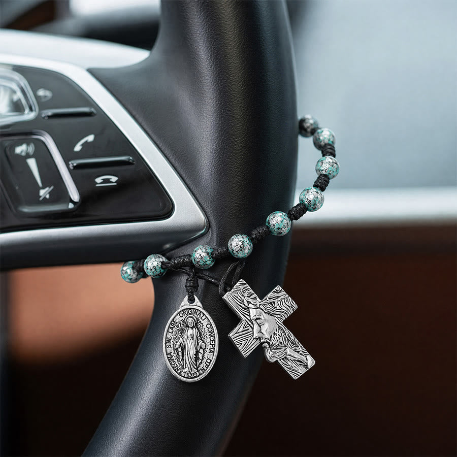 Dual-Style Devotional Rosary With Marian Medal & Cross Charms: Token of Gentle Divine Mercy