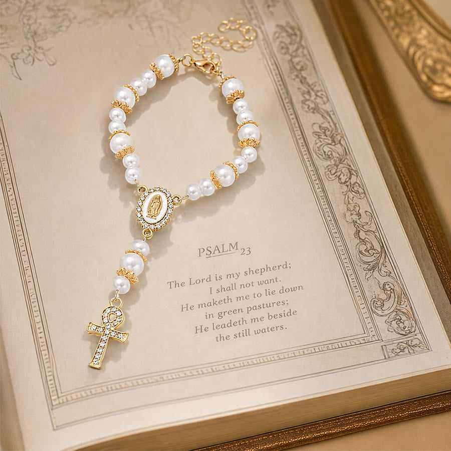 Dual-Style Devotional Rosary With Marian Medal & Cross Charms: Token of Gentle Divine Mercy
