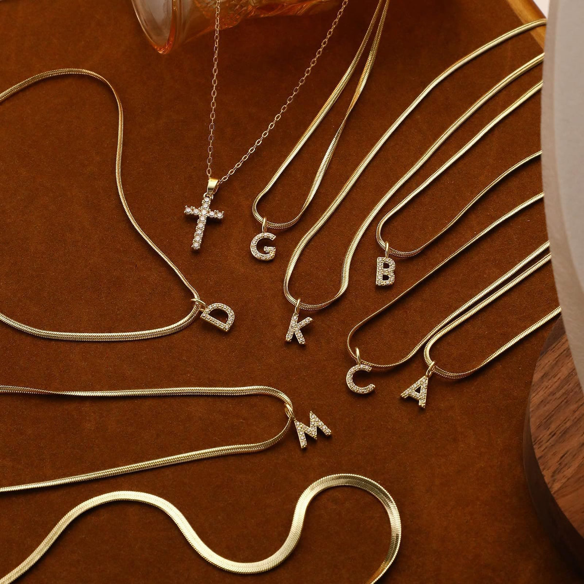 Sparkle Crystal Layered Initial Cross Necklace: Token of Personal Heavenly Grace