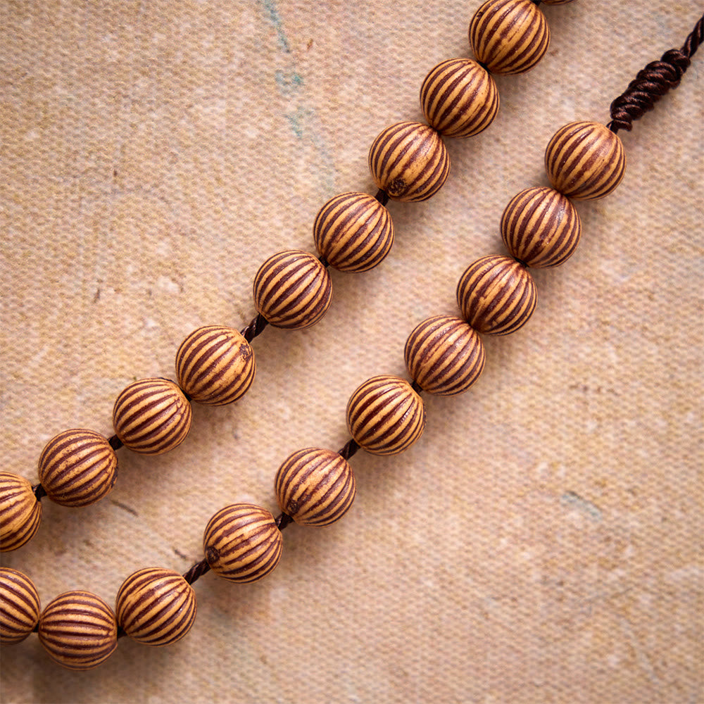 Braided Dark Cord Faux Timber Plastic Rosary With Cross Charm: Symbol of Low-Maintenance Devotional Ornament