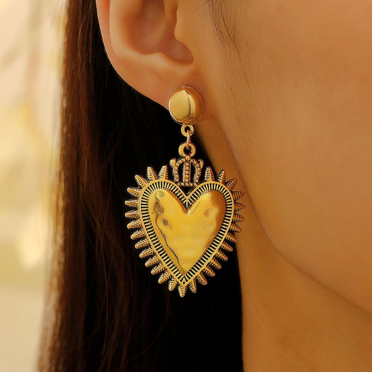Layerable Sacred Heart Drop Earring Collection: Whisper of Heavenly Warm Grace