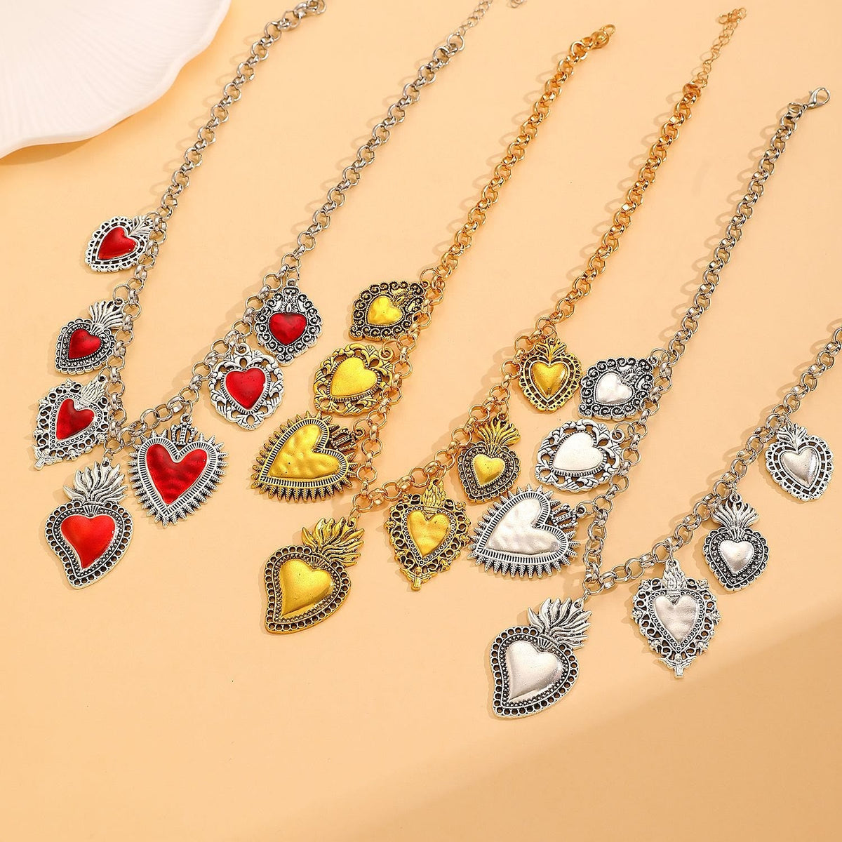 Layerable Sacred Heart Drop Earring Collection: Whisper of Heavenly Warm Grace