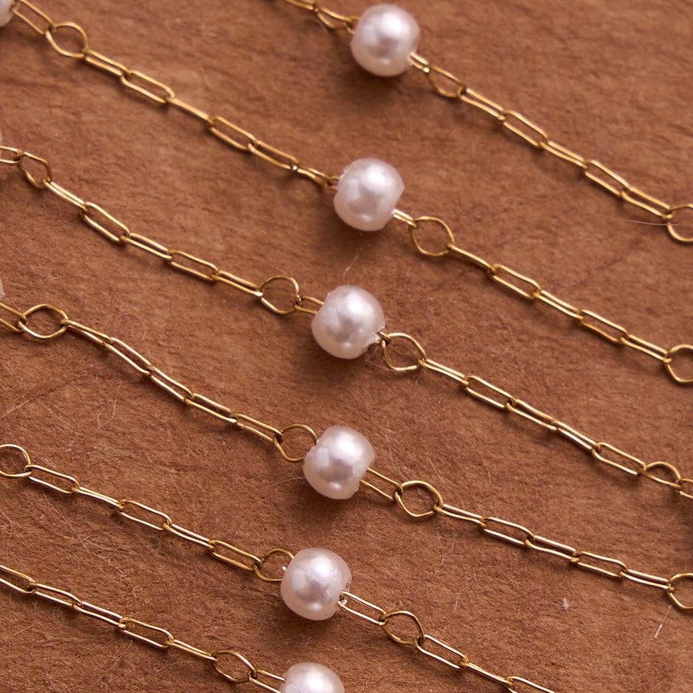 Pearl Station Chain Pavé Heart Wrapped Cross Necklace: Emblem of Wholehearted Heavenly Affection