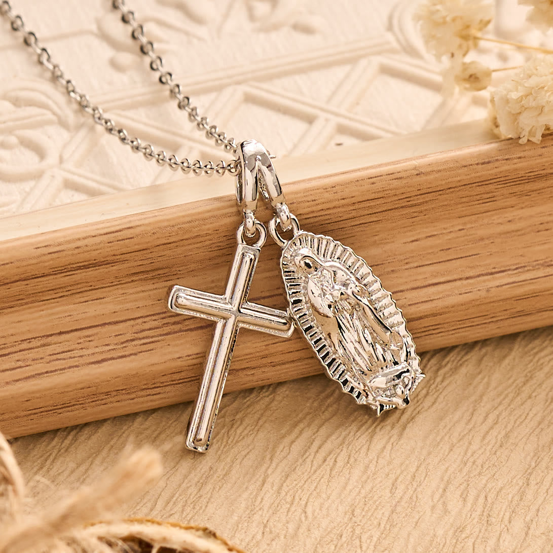 Sculpted Sacred Figure Pendant Chain Necklace: Icon of Peaceful Inner Meditation