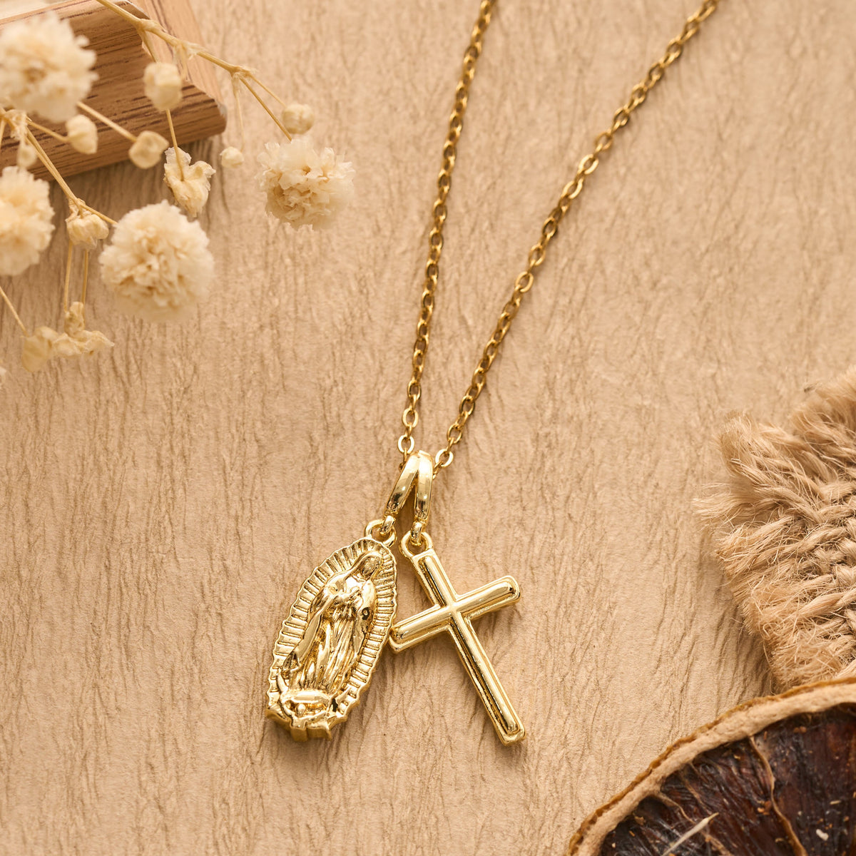 Sculpted Sacred Figure Pendant Chain Necklace: Icon of Peaceful Inner Meditation