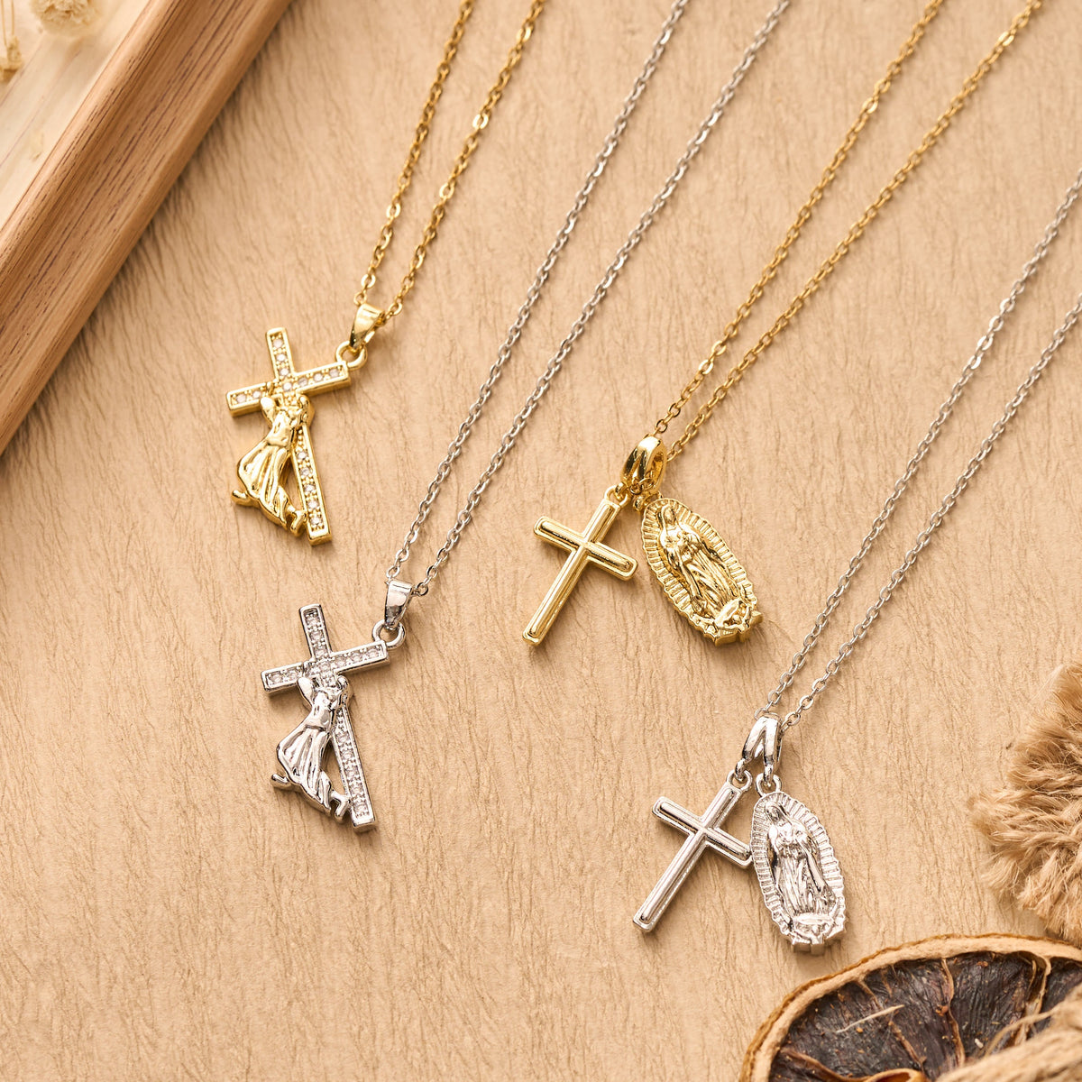 Sculpted Sacred Figure Pendant Chain Necklace: Icon of Peaceful Inner Meditation