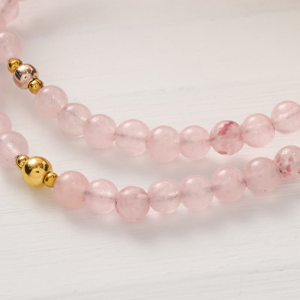Magnetic Strawberry Agate Rosary Bracelet: Emblem of Divine Grace & Purity