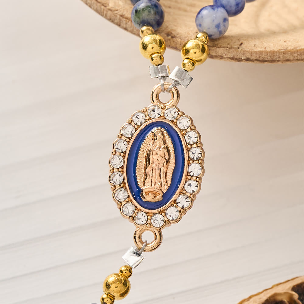 Magnetic Strawberry Agate Rosary Bracelet: Emblem of Divine Grace & Purity