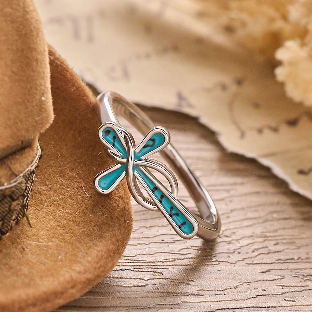 Dainty Intertwined Cross Infinity Ring: Symbol of Unbroken Divine Shelter