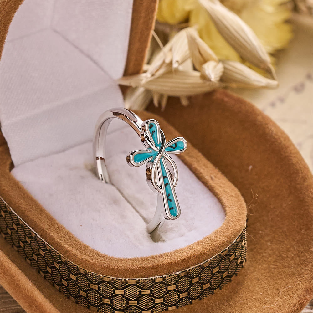 Dainty Intertwined Cross Infinity Ring: Symbol of Unbroken Divine Shelter