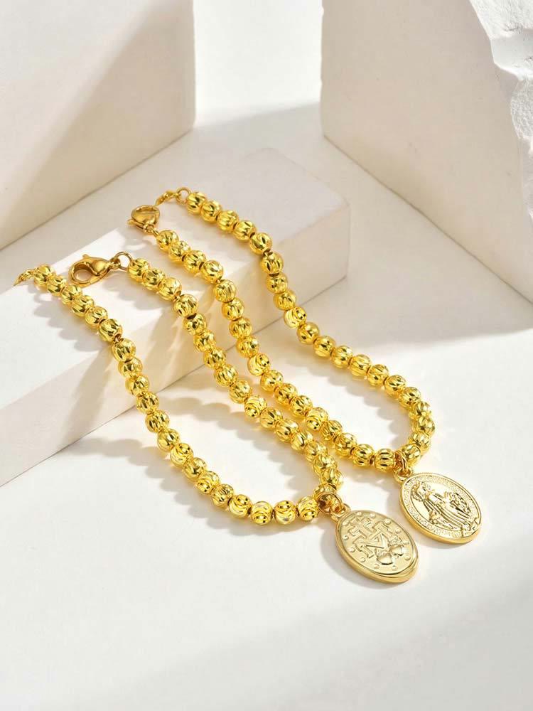 Textured Bead‑Chain Medal Bracelet: Token of Sustained Inner Fortitude