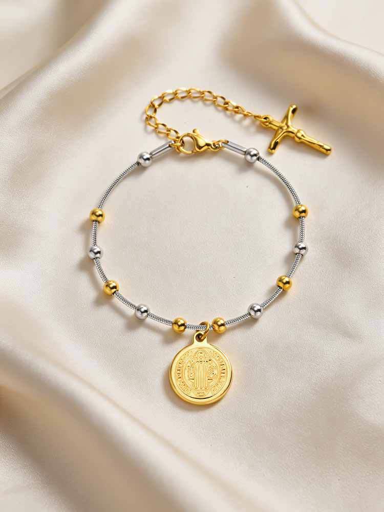 Textured Bead‑Chain Medal Bracelet: Token of Sustained Inner Fortitude
