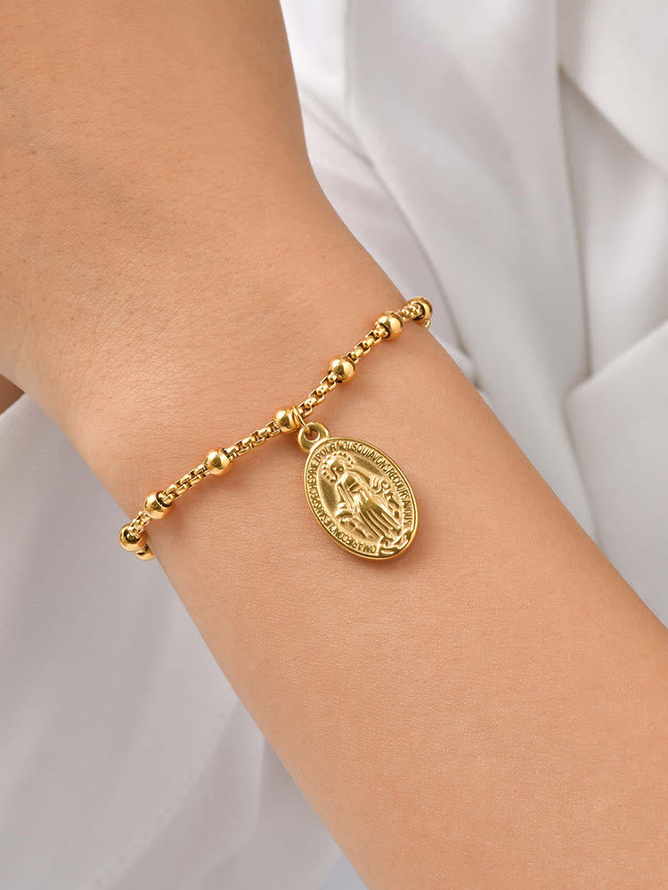 Textured Bead‑Chain Medal Bracelet: Token of Sustained Inner Fortitude