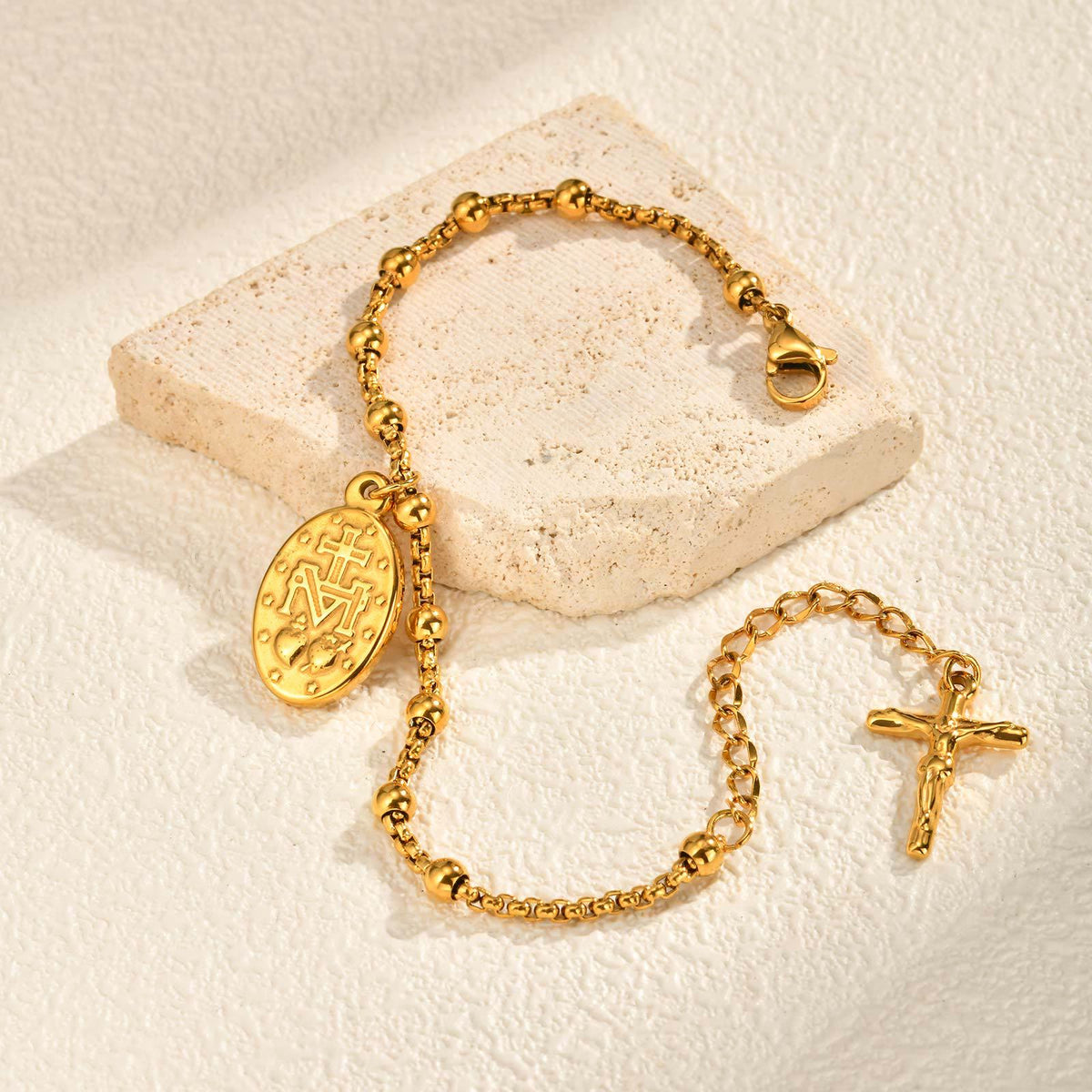 Textured Bead‑Chain Medal Bracelet: Token of Sustained Inner Fortitude