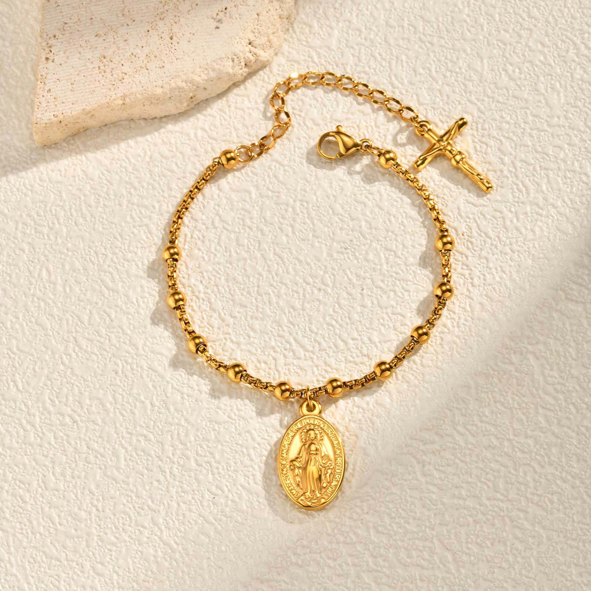 Textured Bead‑Chain Medal Bracelet: Token of Sustained Inner Fortitude
