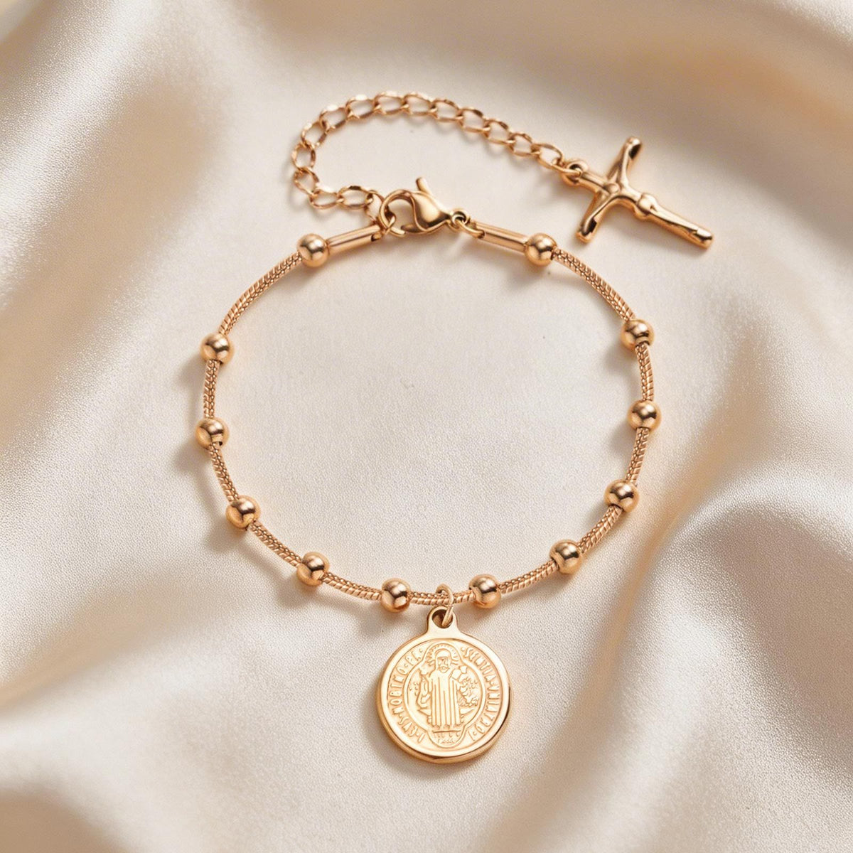 Textured Bead‑Chain Medal Bracelet: Token of Sustained Inner Fortitude