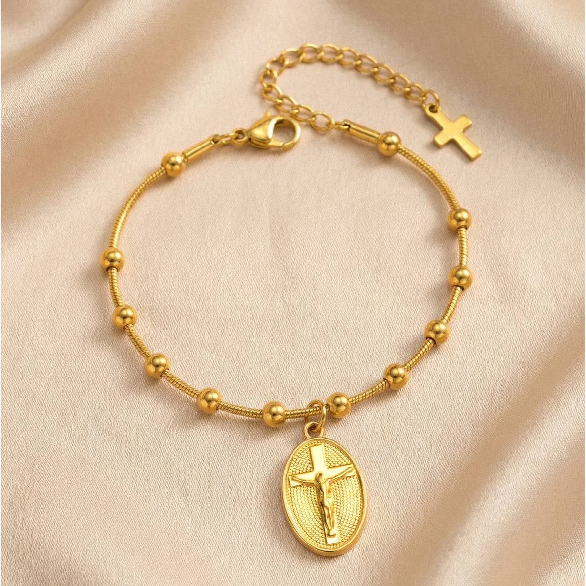 Textured Bead‑Chain Medal Bracelet: Token of Sustained Inner Fortitude